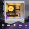 STGAubron Gaming Desktop PC, Radeon RX 580 16G, Core i7-6700 up to 4.0G, 32G DDR4, 2T SSD, 600M WiFi, RGB Fan x3, RGB BT Sound Bar, 10th Gen Opearting System, White