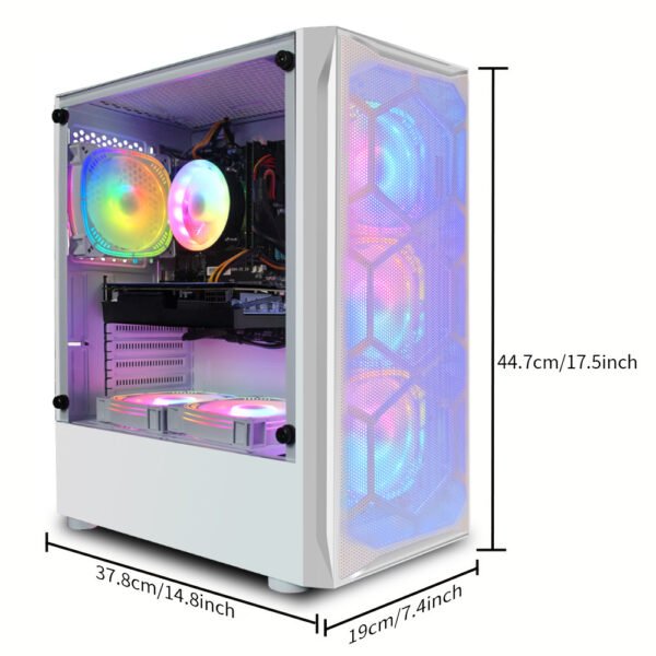 STGAubron Gaming PC, Radeon RX 5600 XT 6G GDDR6, Core i7 up to 3.9G, 16G RAM, 1T SSD, 600M WiFi, RGB Fan x 6,Windows 10 Home, White - Image 2