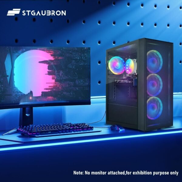 STGAubron Gaming PC Computer Desktop, Radeon RX 580 8G, Core I7 8th up to 4.1GHz, 16G DDR4, 1T SSD, RGB Fan x4, Windows 11 Home - Image 4