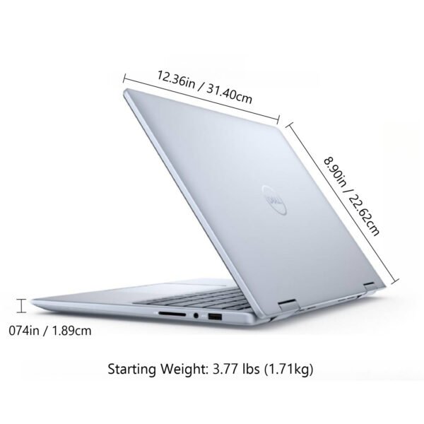 Dell Inspiron 14 2-in-1 Touchscreen Laptop, 14" FHD+ Display, Intel Core 5 120U Processor, 40GB DDR5, 2TB SSD, ‎Intel Graphics, Wi-Fi, Backlit Keyboard, Windows 11 Home, Ice Blue - Image 8