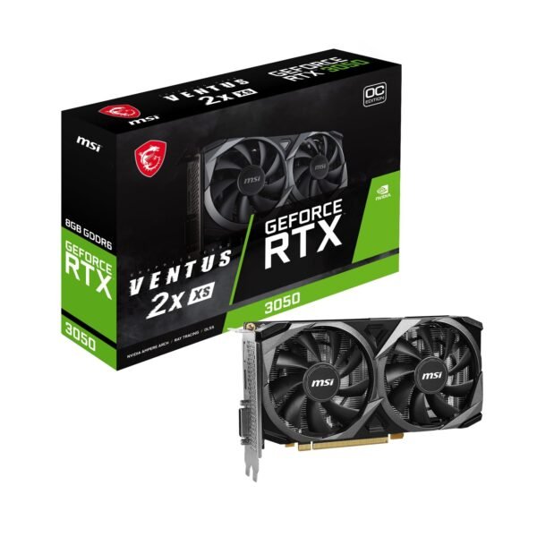 Msi Gaming Geforce Rtx 3050 8Gb Gdrr6 Boost Clock: 1807 Mhz 128-Bit Hdmi/Dp Pcie 4 Torx Twin Fans Ampere Oc Graphics Card (Rtx 3050 Ventus 2X Xs 8G Oc)