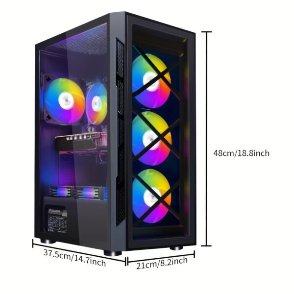 STGAubron Gaming Desktop PC, Intel Core i7 3.4G up to 3.9G, GeForce GTX 1660 Super 6G GDDR6, 16G RAM, 512G SSD, 600m WiFi, Wireless 5.0, RGB Fan x 6, RGB Keyboard&Mouse&Mouse Pad, RGB Wireless Sound Bar, W10H64 - Image 2
