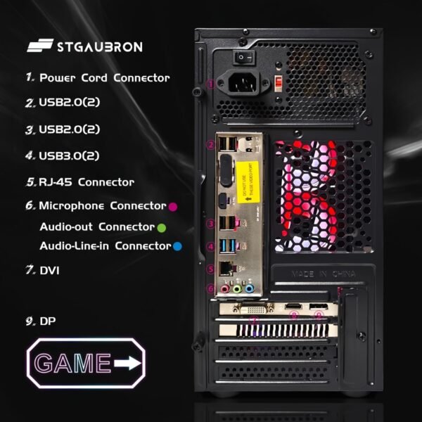 STGAubron Gaming Desktop, Radeon RX 560 4G GDDR5, 10th Gen G5905 3.5G, 16G DDR4, 512G SSD, 600m WiFi, Wireless 5.0, RGB Fan X 2, RGB Mouse Pad, Windows 11 Home - Image 5