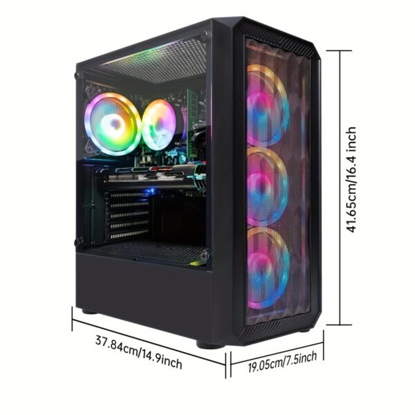 STG Aubron Gaming PC Desktop, GeForce RTX 2060m 6G, Core i7 up to 3.9GHz, 16G DDR3, 512G SSD, 600m WiFi 6, RGB Fan x4, RGB Mouse Pad, Windows10 Home - Image 2