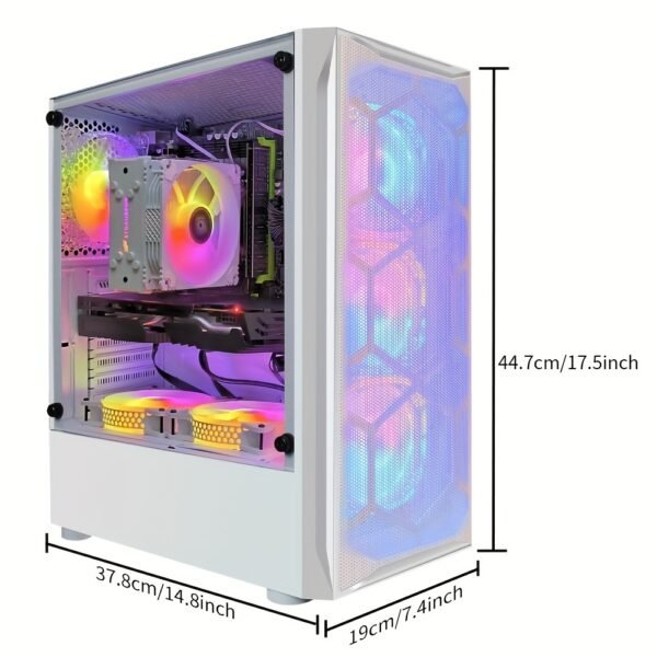 STGAubron Gaming Desktop PC, Intel Xeon E5 2.5G up to 3.3G, 32G Memory, 1T SSD, Radeon RX 590 8G GDDR5, 600M WiFi, RGB Fan x 6, RGB Keyboard & Mouse & Mouse Pad, W10H64 - Image 2