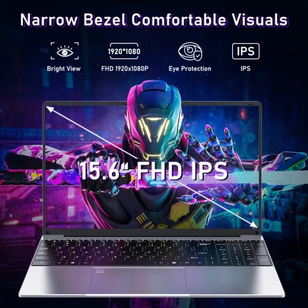 15.6 Inch Laptop Computer, Gaming Laptop, AMD Ryzen 7 5700U 8C/16T Processor(up to 4.3Ghz), 16GB RAM 1TB SSD, AMD Radeon Graphics, 15.6" FHD 1920 * 1080 Display, WiFi 5, BT5.0, Backlit Keyboard - Image 7