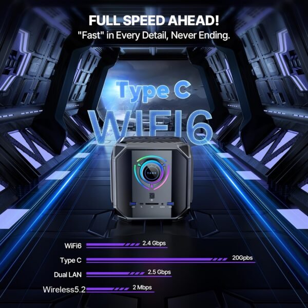 ACEMAGIC M1A DIY Gaming PC, I7 12700H(14C/20T, Up To 4.7GHz) Mini Desktop, RTX 3060, 32GB DDR5 & 1TB PCle3.0x4 SSD/8K 4-Screen/WiFi6/DP1.4/USB 4 Gaming Computer - Image 7