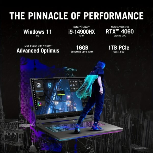 ASUS High Performance ROG Strix G16 Gaming Laptop, 16" 240Hz WQXGA Display, 14th Gen Intel I9-14900HX, 32GB DDR5 RAM, 2TB SSD, GeForce RTX 4060, Backlit KB, WiFi 6E, Windows 11 Pro, with Cefesfy Mouse And Cleaning Kit - Image 4
