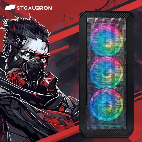 STGAubron Gaming PC Desktop, Radeon RX 580 16G, AMD RYZEN 5 PRO 2600 3.4GHZ, 16G DDR4, 512G SSD, 600m WiFi, Wireless 5.0, RGB Fan X 4, RGB Mouse Pad, Windows 11 - Image 6
