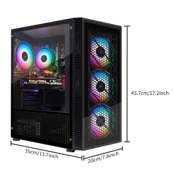 STGAubron Gaming PC Computer Desktop, AMD Ryzen 5 5500 Up To 4.2GHz, Radeon RX 580 8G, 16GB DDR4 RAM, 512GB SSD, WiFi 6 5G Supported, RGB Fan X4, Windows 11 Home - Image 2