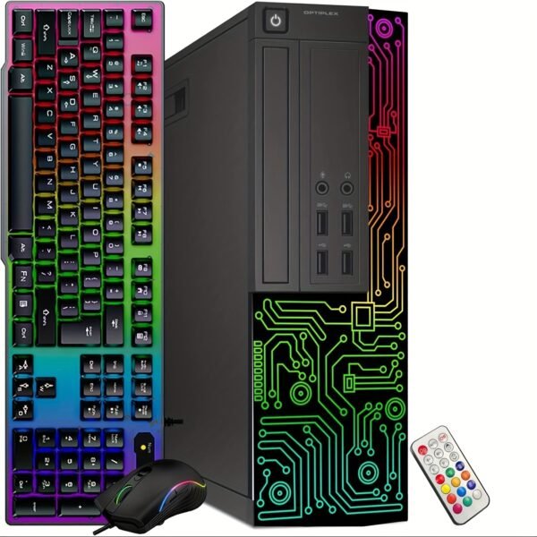 Dell OptiPlex Desktop RGB Computer PC, I7 Quad-Core Processor, 16GB RAM, 512GB SSD, 24 Inch HDTV Monitor, RGB Keyboard Mouse And Headset, WiFi, Windows 10 Pro (Renewed) - Image 2