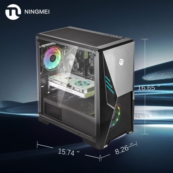 Ningmei Gaming PC AMD Ryzen 5 5500 NVIDIA GeForce RTX 3060 1TB SSD 16GB RAM Gaming Desktop - Image 2