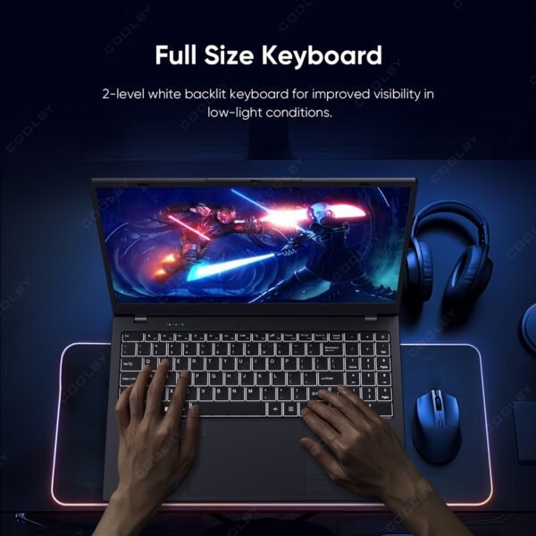 2025 New Business Cool And Thin Laptop, 15.6-inch 1080P Display, Intel Celeron N5095 Quad-core Quad-thread, 10nm Process, DDR4 16GB Special Intel Memory, M.2 NVMe 512GB Storage, Support TF Memory Card, with Push-pull Camera, Backlit Keyboard, 5000mAh Long-life Battery, Suitable for Students to Study, Business Office And Other Scenarios - Image 8