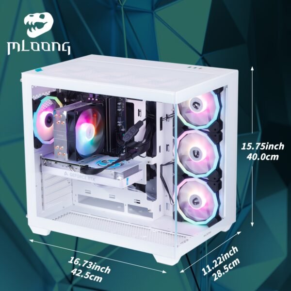 Mloong Gaming PC AMD Ryzen 7 5700X3D CPU, GeForce RTX 4060ti, 1TB NVME SSD, 32GB DDR4 RAM, 7ARGB Fans, Gaming Desktop - Image 3