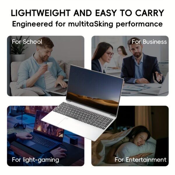 2025 Laptop, 17.3-Inch FHD Display Laptop with Quad Core-12th (Up to 3.6GHz), 16GB RAM 1T ROM Traditional Laptop Computer, 6000mAh Battery, Silvery - Image 5