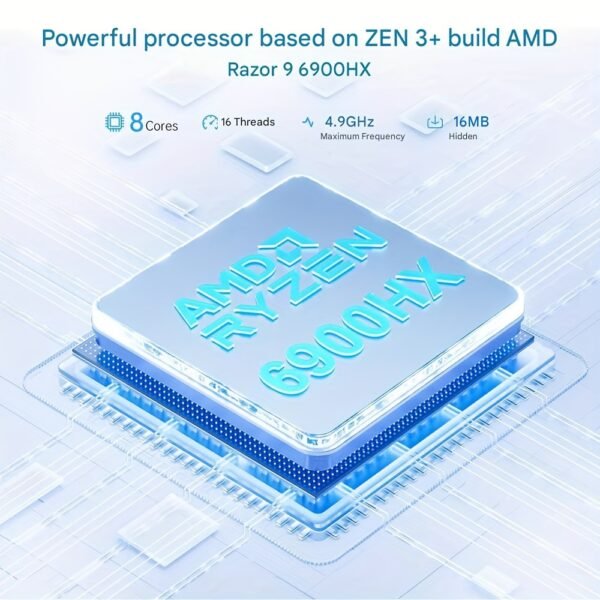 ACEMAGIC Gaming Laptop AMD Ryzen 9-6900HX (8C/16T, Up to 4.9GHz) with 16GB DDR5 512GB NVMe SSD 15.6" FHD Display, Gaming Laptop Computer - Image 2