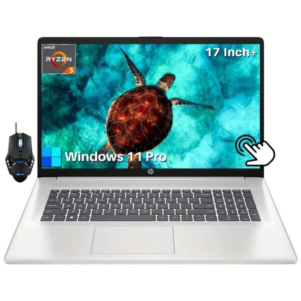 HP 17 Touchscreen Laptop for Business 2024 Newest, 17.3" Touch Screen Laptop, AMD Ryzen 5 7530U(Up to 4.5GHz, Beats I7-1165G7), 64GB RAM, 2TB SSD, Wi-Fi 6, Anti-Glare, Win 11 Pro, with Cefesfy Mouse