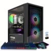 STGAubron Gaming Desktop PC - Intel Core i7-8700, 16GB RAM, 512GB SSD, Radeon RX 550 4GB, RGB Fans, Windows 10 Home, RGB Keyboard & Mouse, 600Mbps WiFi, Gaming Setup | RGB Lighting Setup | Sleek Gaming PC, Gaming Accessories