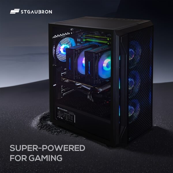 STGAubron Gaming PC Computer Desktop, Radeon RX 580 8G, Dual Intel I7 Xeon E5 Up to 3.7GHz, 16G DDR4 Ram, 1T SSD, 600m WiFi, Wireless 5.0, RGB Fan X4, RGB Mouse Pad, Windows 10 Pro - Image 5