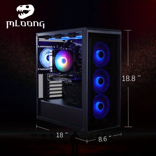 Mloong Gaming PC AMD Ryzen 5 5500 AMD Radeon RX 6600 1TB SSD 16GB RAM Gaming Desktop - Image 2