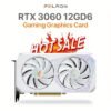 Peladn NVIDIA RTX 3060 12GB Gaming Graphics Card - GDDR6X, PCIe 4.0, Dual-Fan Cooling, White & Purple Geometric Design, DisplayPort, No Power Connector, Highperformance Graphics, Modern Aesthetic, Efficient Heat Dissipation, Durable Build, Computer Graphics, Stylish Cooling, Highquality Components, Tech Enthusiasts