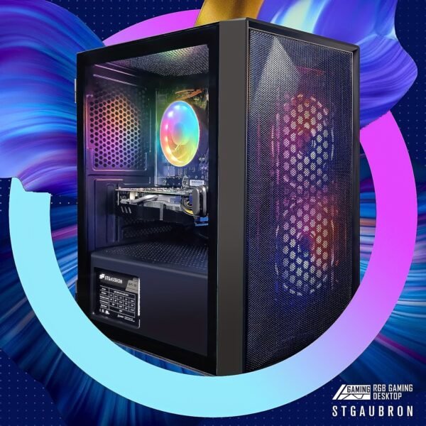 STGAubron Gaming Desktop PC, Core I3-10100F Up To 4.3G, GeForce GTX 1660 Super 6G GDDR6, 16G DDR4, 1T SSD, 600M WiFi, Wireless 5.0, RGB Fan X 3, RGB Keyboard&Mouse&Mouse Pad, RGB Wireless Sound Bar, RGB Wireless Gaming Mic, W11H64 - Image 6