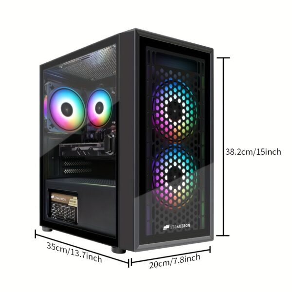 STGAubron Gaming Desktop PC, Intel Core i5 3.2G up to 3.6G, Radeon RX 560 4G GDDR5, 16G RAM, 512G SSD, 600M WiFi, Wireless 5.0, RGB Fan x 3, RGB Keyboard & Mouse & Mouse Pad, W10H64 - Image 2