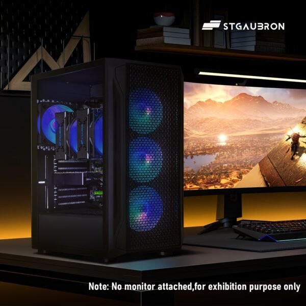 STGAubron Gaming PC Computer Desktop, Radeon RX 580 8G, Dual Intel I7 Xeon E5 Up to 3.7GHz, 16G DDR4 Ram, 1T SSD, 600m WiFi, Wireless 5.0, RGB Fan X4, RGB Mouse Pad, Windows 10 Pro - Image 7