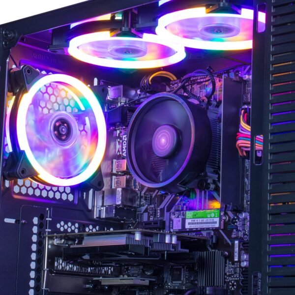 MXZ Gaming PC Desktop Computer, AMD Ryzen 5 4500 3.6GHz, RX 6600, 16GB(8G*2) DDR4, NVME 500GB SSD, 6RGB Fans, Gamer Desktop Computer(R5 4500|RX 6600) - Image 2