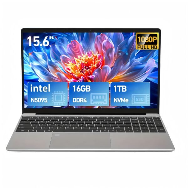 15.6-inch Laptop, 16GB RAM Laptop With 1024GB Solid-state Drive, Gaming Laptop N5095, Laptop Full HD 1920X1080 Display Screen WiFi5 HD 180 Degree Flip Opening