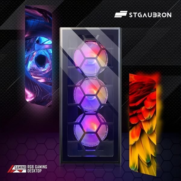 STGAubron Gaming Desktop PC, Core I7 3.4G Up To 3.9G, GeForce RTX 2060 Super 8G GDDR6, 32G, 1TB SSD, WiFi, Wireless 5.0, RGB Keybaord, RGB Mouse Pad, RGB Wireless Sound Bar, RGB Wireless Headset Mic, W10H64 - Image 6