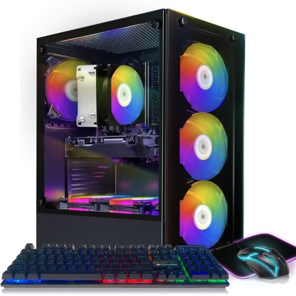 STG Aubron Gaming PC Desktop, GeForce RTX 2060 Super 8G GDDR6, Core i7-6700 up to 4.0 G, 32G DDR4, 1T SSD, 600M WiFi, RGB Fan x6, RGB Mouse Pad, Windows10 Home - Image 3