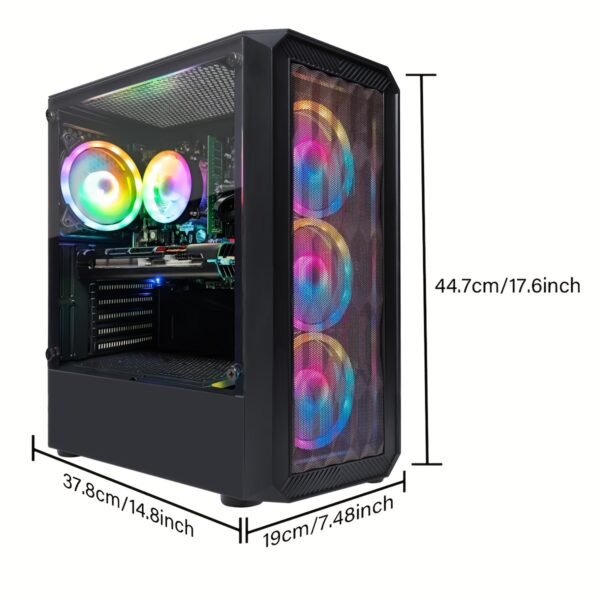 STGAubron Gaming PC Desktop, Radeon RX 580 16G, AMD RYZEN 5 PRO 2600 3.4GHZ, 16G DDR4, 512G SSD, 600m WiFi, Wireless 5.0, RGB Fan X 4, RGB Mouse Pad, Windows 11 - Image 2