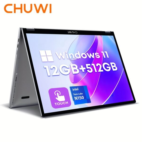 CHUWI MiniBook X 2-in-1 Touch Screen Windows 11 Laptop, 10.51'' 1920*1200 IPS Display, 512GB PCIe SSD 12GB RAM, 12th Gen Intel N100, WiFi6, BT5.2, Backlit Keyboard, 1TB SSD Expand, Type-C, PD 2.0, Webcam, 360 Rotating, Headphone Jack, FHD, LPDDR5, NoteBook Computer - Image 3