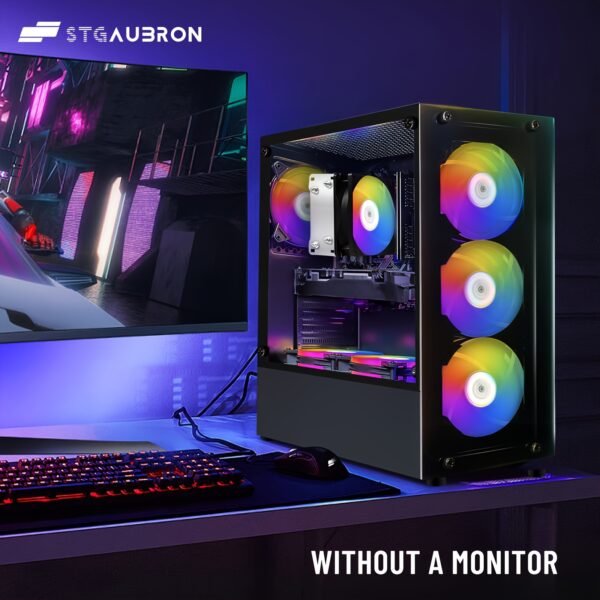 STGAubron Gaming Desktop PC, ICore I7-6700 Up To 4.0G, 32G DDR4, 1T SSD, GeForce RTX 2060 Super 8G GDDR6, 600M WiFi, Wireless 5.0, RGB Fan X 6, RGB Keyboard&Mouse, RGB Mouse Pad, 10th Gen OS - Image 3