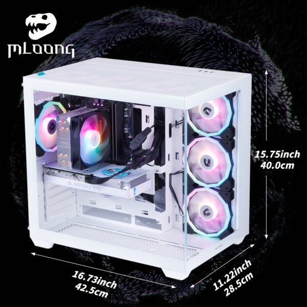 Mloong Gaming PC AMD Ryzen 5 5500 NVIDIA GeForce RTX 4060 16GB DDR4 RAM 1TB SSD 7 ARGB Fans Gaming Desktop - Image 2