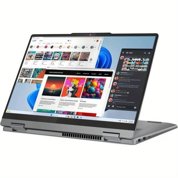 Lenovo IdeaPad 5 14" 2-in-1 Convertible Laptop - Intel Core i7-150U 10-Core Processor, 16GB LPDDR5 RAM & 2TB SSD, WUXGA IPS Touchscreen (1920x1200), Wi-Fi 6, Backlit Keyboard, Fingerprint Reader, Windows 11 Home - Luna Grey, Touchscreen Notebook, Thin Bezel Display, Highresolution Screen, Portable Computing, Sleek Design, Highquality Display, Business Professionals - Image 2