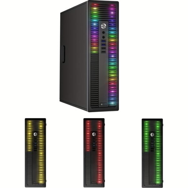 HP EliteDesk Gaming Desktop PC with AMD A-Series Processor, 16GB RAM, 1TB SSD, Windows 10 Pro, RGB Lighting, Wi-Fi, Keyboard & Mouse - Black, Multitasking Workstation, Sleek Black Design, Illuminated Ports - Image 4
