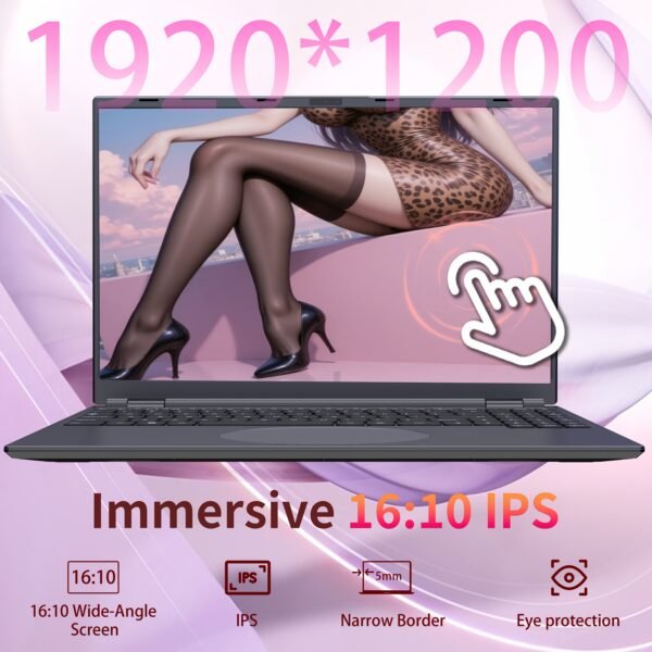 2025 Latest 16-inch Touch Screen Laptop Computer, Core I3-8109U, 16G RAM, 512G NVMe, Adjustable Seven-color Backlit Keyboard, Face Recognition Unlocking Function, 180° Opening And Closing Screen, Circular Touchpad With Brightness And Sound Adjustment, Type-C Data Transmission Interface, Suitable For Family, Students, Multimedia, Suitable As A Gift For Friends And Family. Notebook. - Image 6