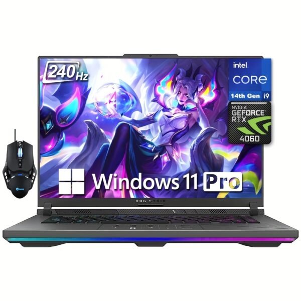 ASUS High Performance ROG Strix G16 Gaming Laptop, 16" 240Hz WQXGA Display, 14th Gen Intel I9-14900HX, 64GB DDR5 RAM, 1TB SSD, GeForce RTX 4060, Backlit KB, WiFi 6E, Windows 11 Pro, With Cefesfy Mouse