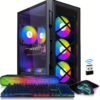STGAubron Gaming Desktop PC, Intel Core i7 3.4G up to 3.9G, GeForce GTX 1660 Super 6G GDDR6, 16G RAM, 512G SSD, 600m WiFi, Wireless 5.0, RGB Fan x 6, RGB Keyboard&Mouse&Mouse Pad, RGB Wireless Sound Bar, W10H64