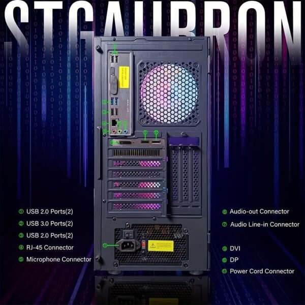 STGAubron Gaming Desktop PC, Core I7 3.4G Up To 3.9G, GeForce RTX 2060 Super 8G GDDR6, 32G, 1TB SSD, WiFi, Wireless 5.0, RGB Keybaord, RGB Mouse Pad, RGB Wireless Sound Bar, RGB Wireless Headset Mic, W10H64 - Image 8