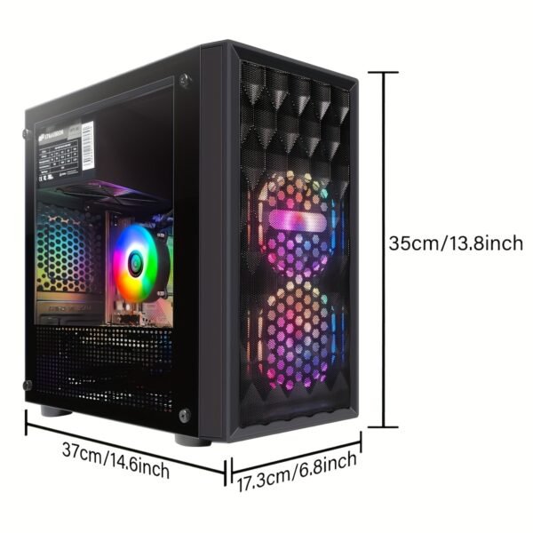 STGAubron Gaming Desktop PC with AMD Ryzen 3 3200G & RX 580 Graphics, 16GB DDR4, 512GB SSD, 600Mbps WiFi, RGB Fans, Keyboard & Mouse - Windows 11 Home Gaming Computer for 60+ FPS, Streaming, Crypto Trading - Image 2