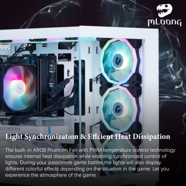 Mloong Gaming PC AMD Ryzen 5 5500 NVIDIA GeForce RTX 4060 16GB DDR4 RAM 1TB SSD 7 ARGB Fans Gaming Desktop - Image 6