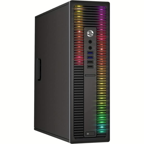 HP EliteDesk Gaming Desktop PC with AMD A-Series Processor, 16GB RAM, 1TB SSD, Windows 10 Pro, RGB Lighting, Wi-Fi, Keyboard & Mouse - Black, Multitasking Workstation, Sleek Black Design, Illuminated Ports