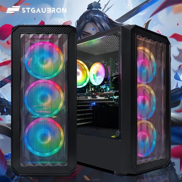 STGAubron Gaming PC Desktop, Radeon RX 590 8G GDDR5, AMD Ryzen 3 3200G 3.6G, 16G DDR4, 512G SSD, 600M WiFi, RGB Fan x4, RGB Mouse Pad, Windows 11 Home - Image 4