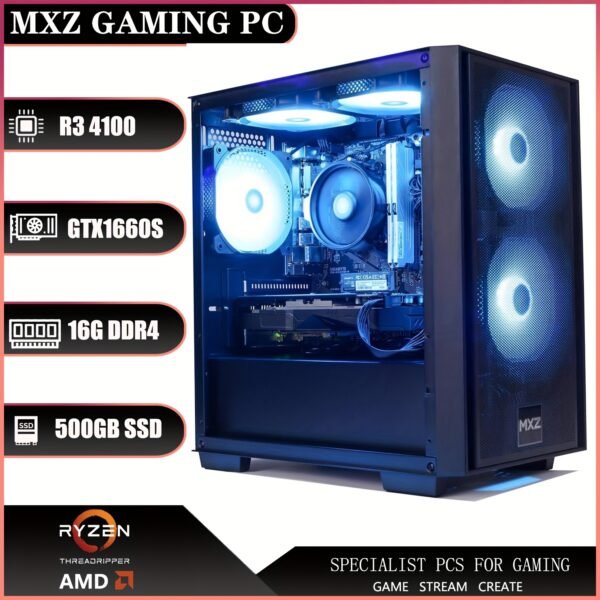 MXZ Gaming PC Desktop Computer, AMD Ryzen 3 4100 3.6GHz, GTX1660S, 16GB (8G*2)DDR4, NVME 500GB SSD, 6RGB Fans, Gamer Desktop Computer(R3 4100|GTX1660S) - Image 3