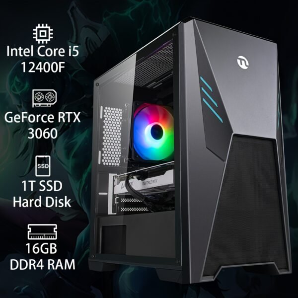 Ningmei Gaming PC Intel Core I5 12400F GeForce RTX 3060 1TB SSD 16GB RAM Gaming Desktop - Image 4