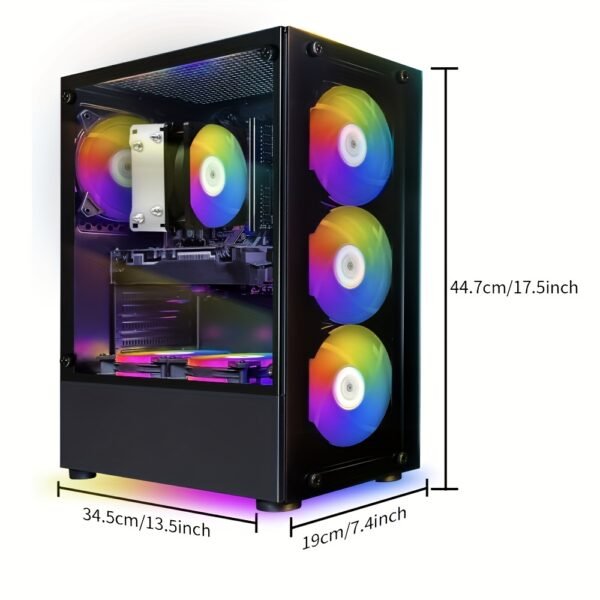 STGAubron Gaming PC Desktop - AMD Ryzen 5 PRO 2600 up to 3.9G, NVIDIA GeForce RTX 2060 6GB, 16GB DDR4, 512GB SSD, 600Mbps WiFi, 6x RGB Fans, Windows 11 Home - High-Performance Gaming & Streaming, RGB Lighting, Professional Workstation - Image 2