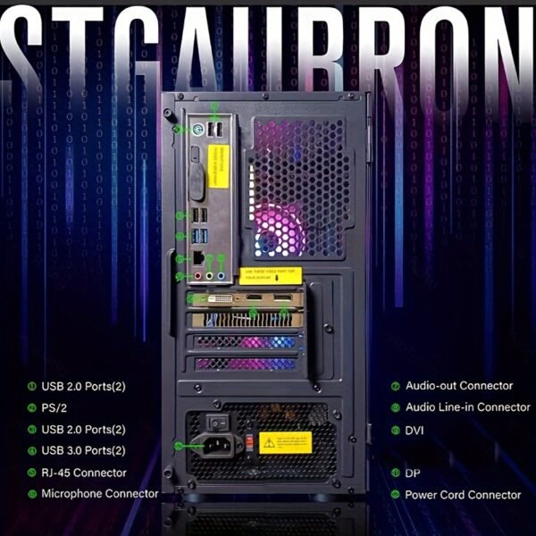 STGAubron Gaming Desktop PC, Intel Core I5 3.3Ghz Up to 3.7Ghz, AMD Radeon RX 550 4G GDDR5, 16GB RAM, 512GB SSD, WiFi, Wireless 5.0, RGB Fans x 3, RGB Keyboard & Mouse, RGB Mouse Pad, Windows 10, H64 - Image 6